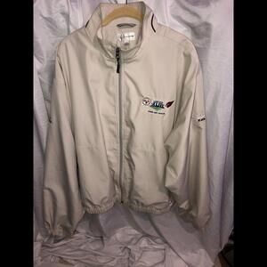 Super Bowl 43 Cutter & Buck Exclusive Stadium Collection XL Zip Beige Jacket Wow